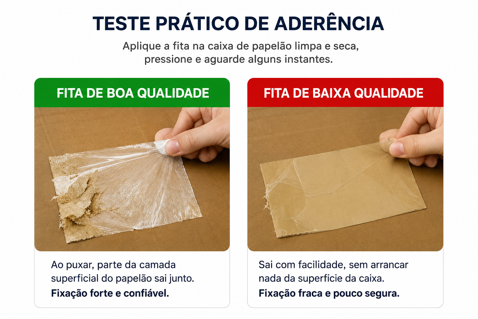 Fita Adesiva boa vs fita ruim